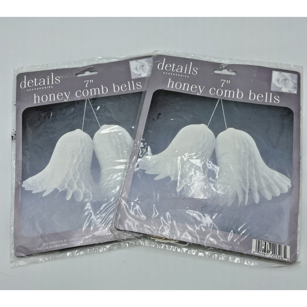 NOS Set of 4 Honey Comb Bells White Wedding 7" Bells 2 New Packages